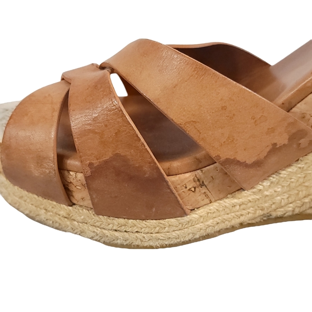 Jimmy Choo Tan Vachetta Leather Wedges​ 42 - Flawed Gem! - Picture 10 of 16